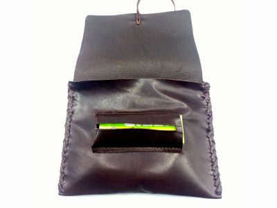 Tabaquera bolsa para tabaco de liar color chocolate